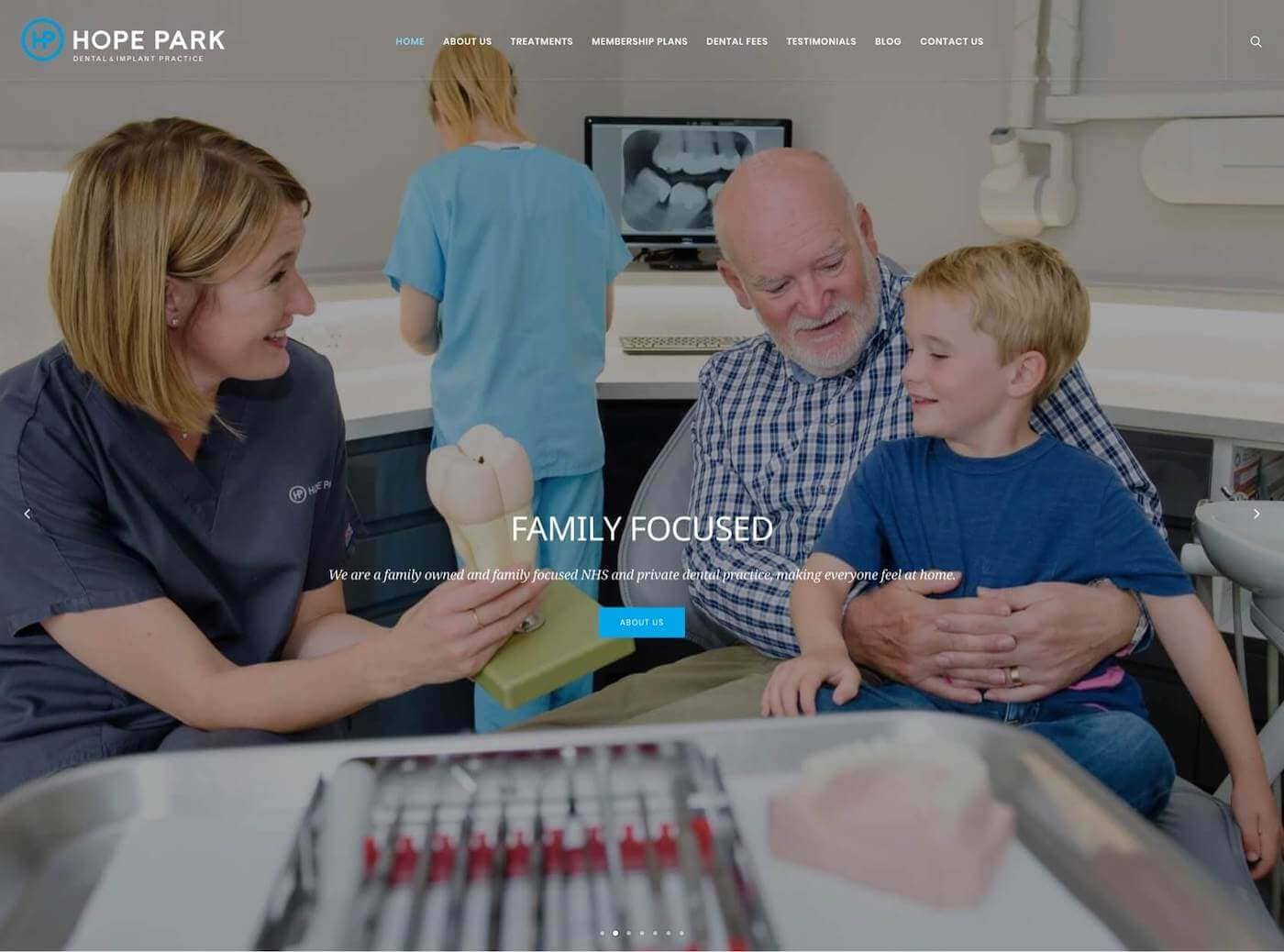 Web design for Hope Park Dental Practice, Edinburgh