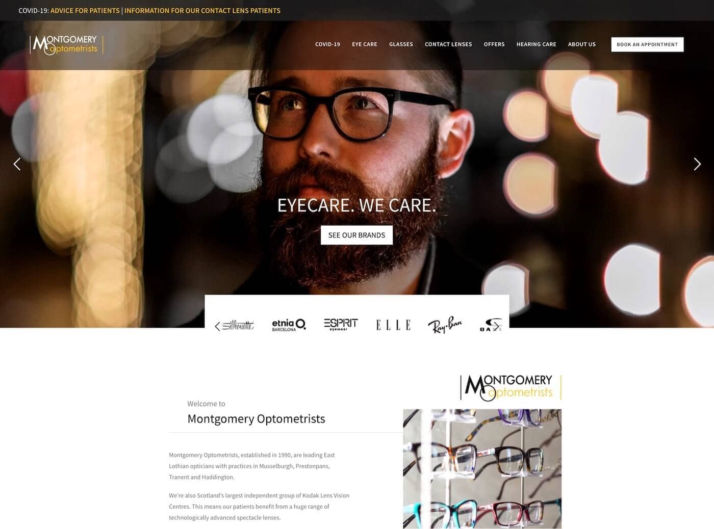 Web design for Montgomery Optometrists, Haddington, East Lothian